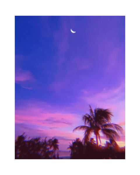 TROPICAL GLITCH - Aesthetic Purple Poster