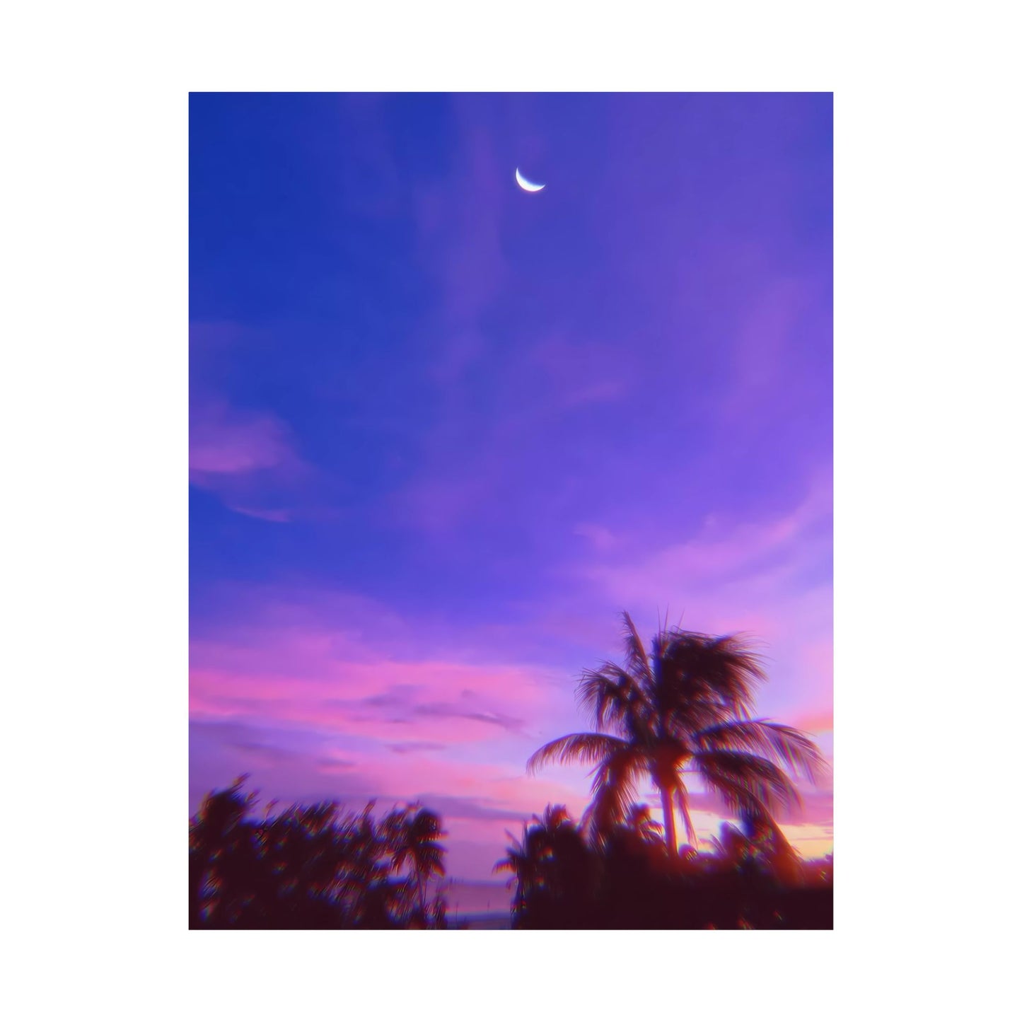 TROPICAL GLITCH - Aesthetic Purple Poster