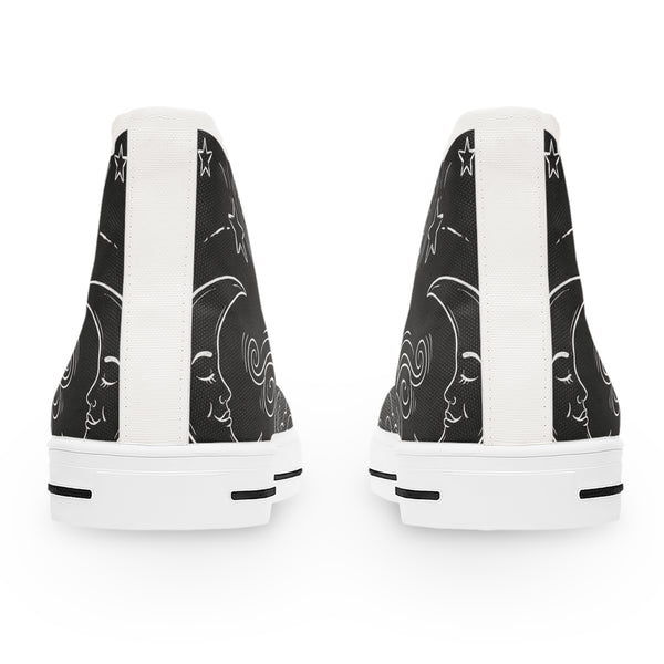 Night Sky Scribbles - Cute High-Top Sneakers