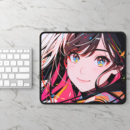 Retro Color Riot - Anime Girl Mouse Pad