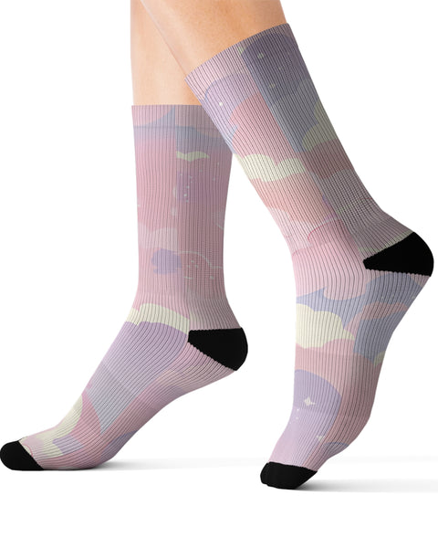 Pastel Clouds Lofi Anime Socks