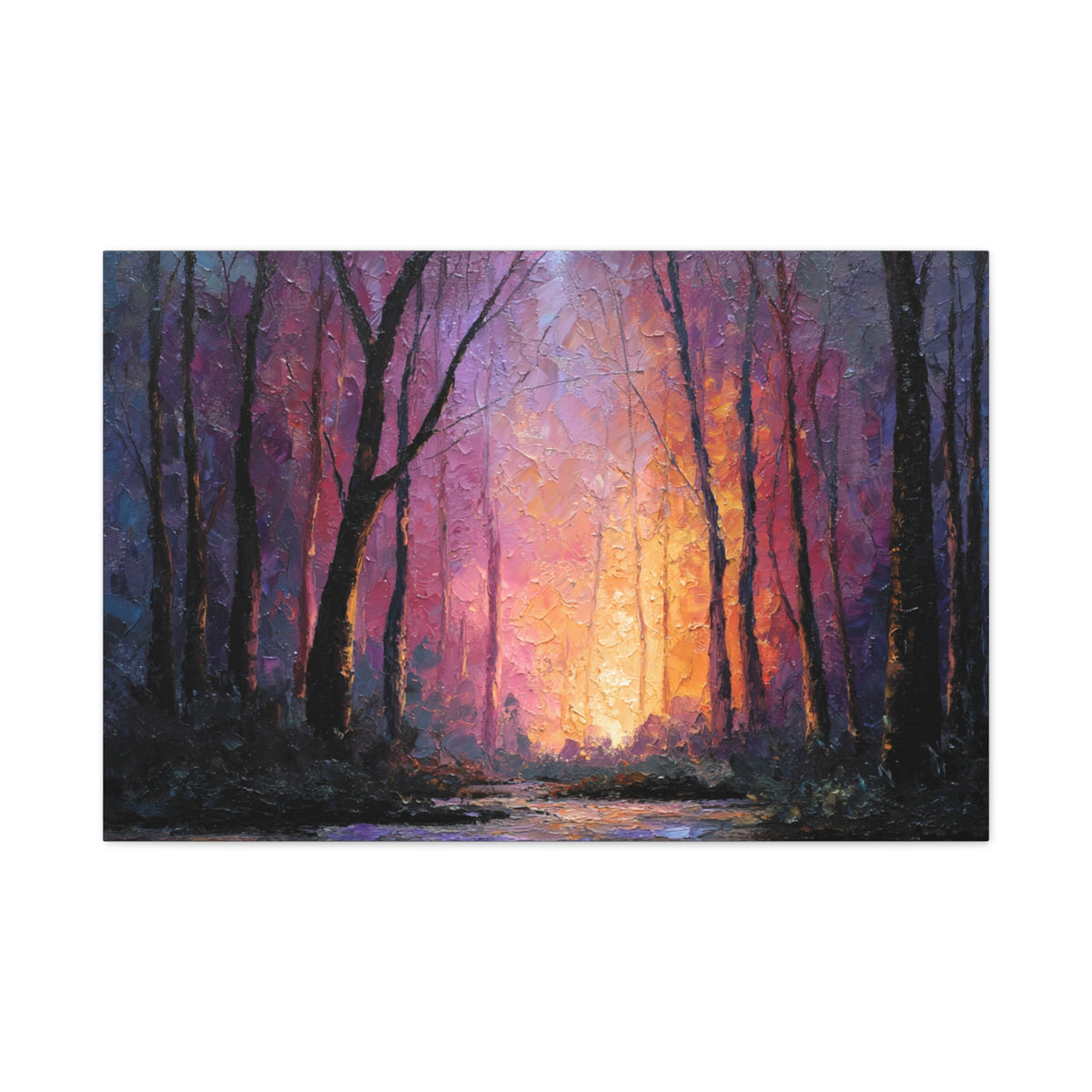 First Light - Textured Forest Wall Art
