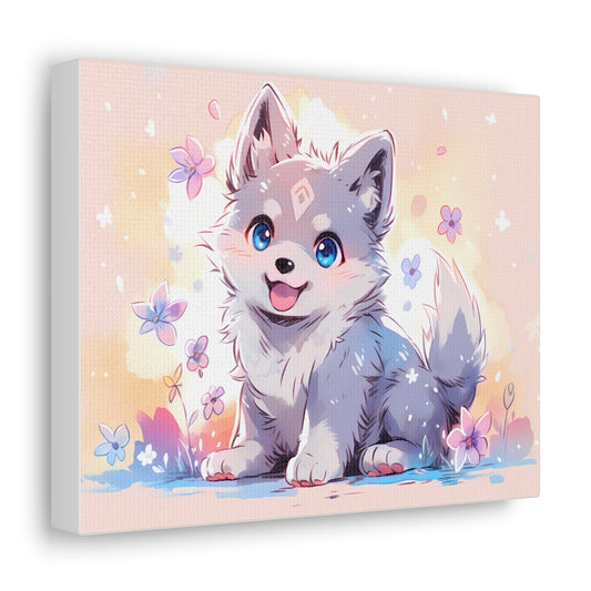 Igloo Enters Spring - Cute Wolf Pup Art
