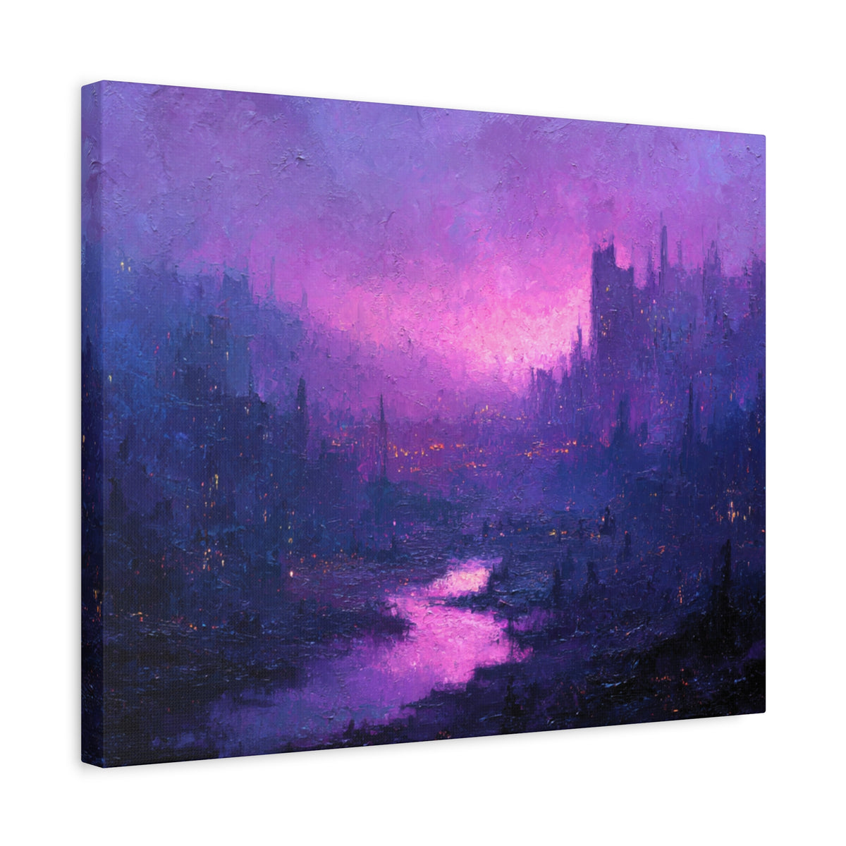 Violet City - Textured Fantasy Wall Art