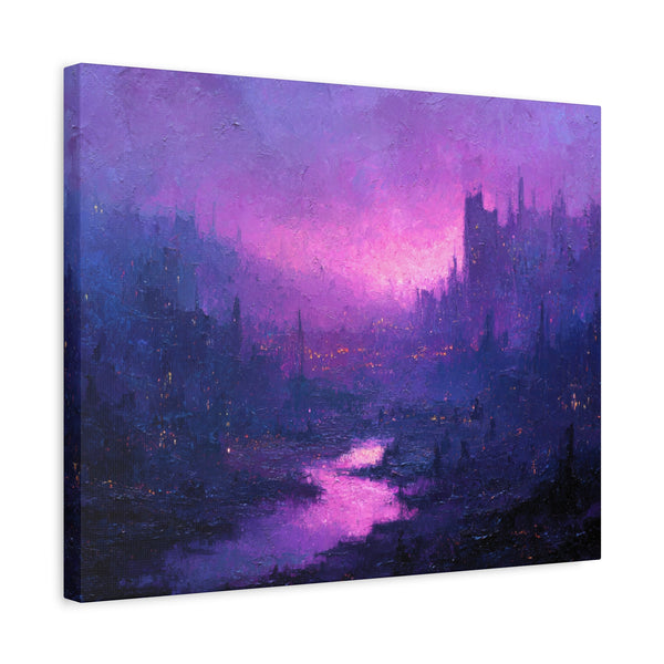 Violet City - Textured Fantasy Wall Art