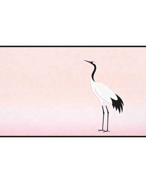 Japanese Crane Desk Mat With Minimalist Theme