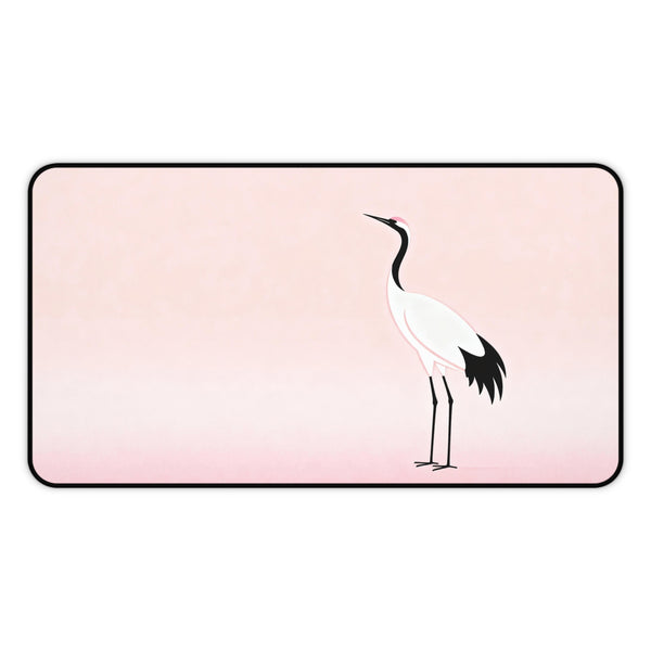 Japanese Crane Desk Mat With Minimalist Theme