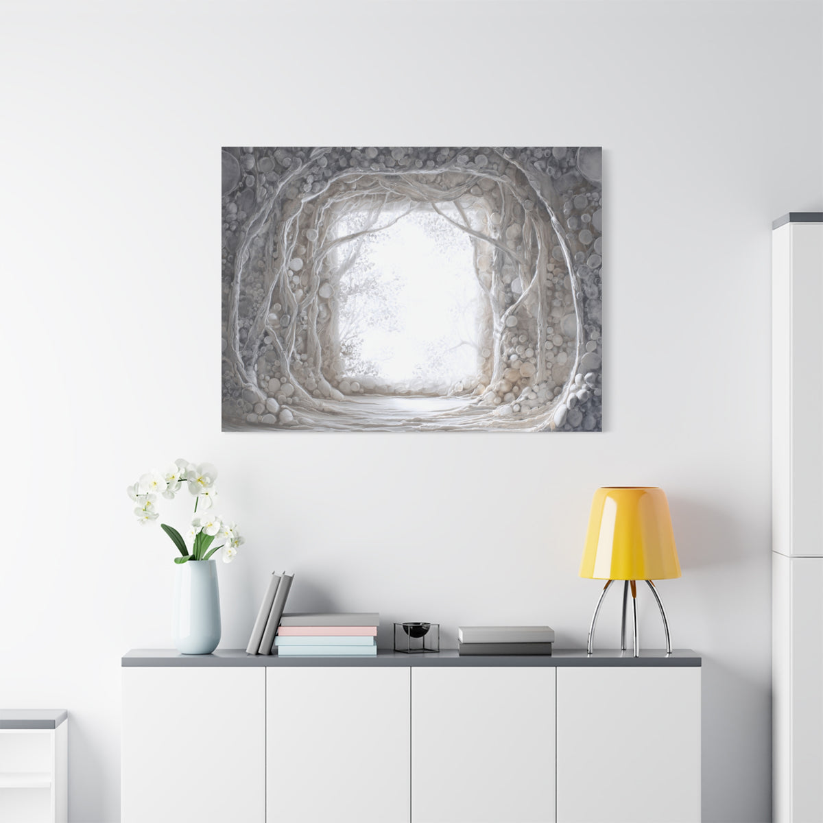 Pearl Hall - Textured White Fantasy Wall Art