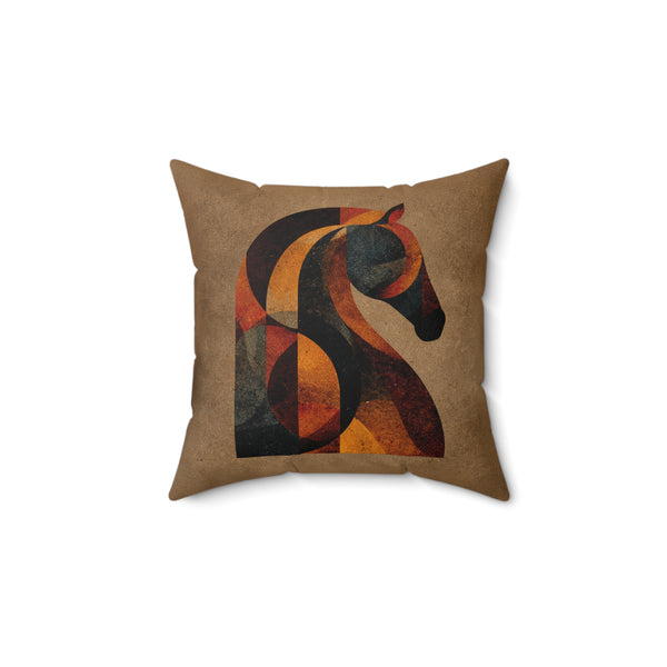 The Knight - Abstract Chess Decor Pillow