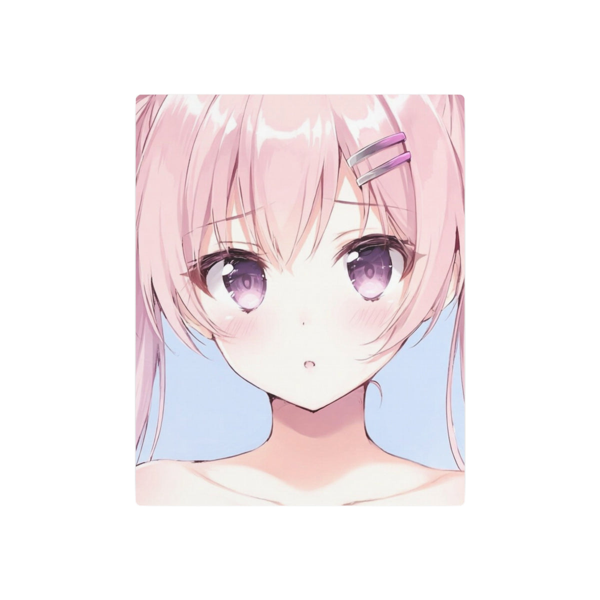 Bare Beauty - Pastel Anime Girl Metal Poster