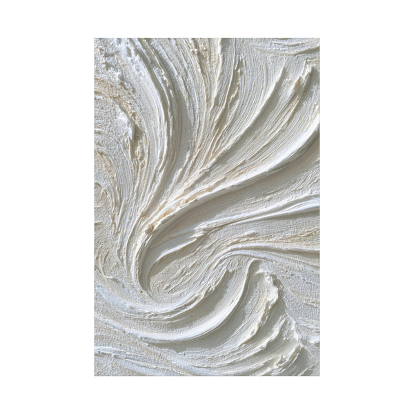 Whipped Waves - Abstract Textured White Wall Art
