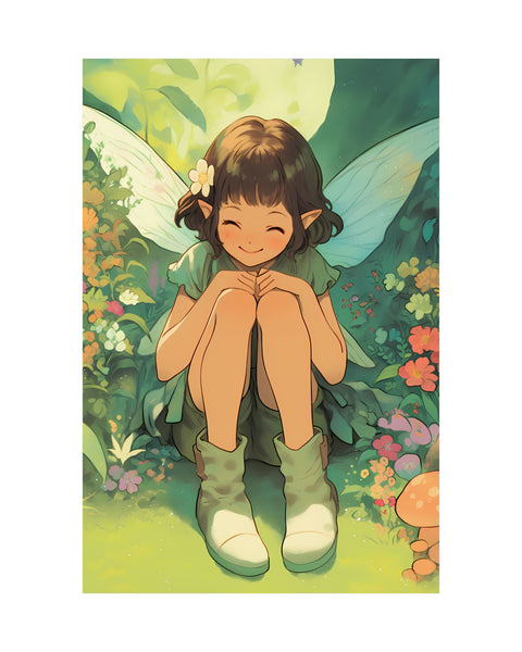 Garden Sprite - Cute Anime Fairy Poster