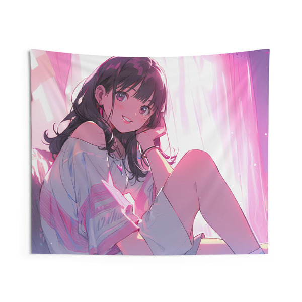 Heart Space - Anime Girl Tapestry