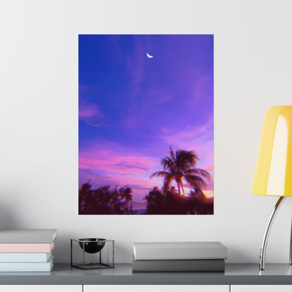 TROPICAL GLITCH - Aesthetic Purple Poster