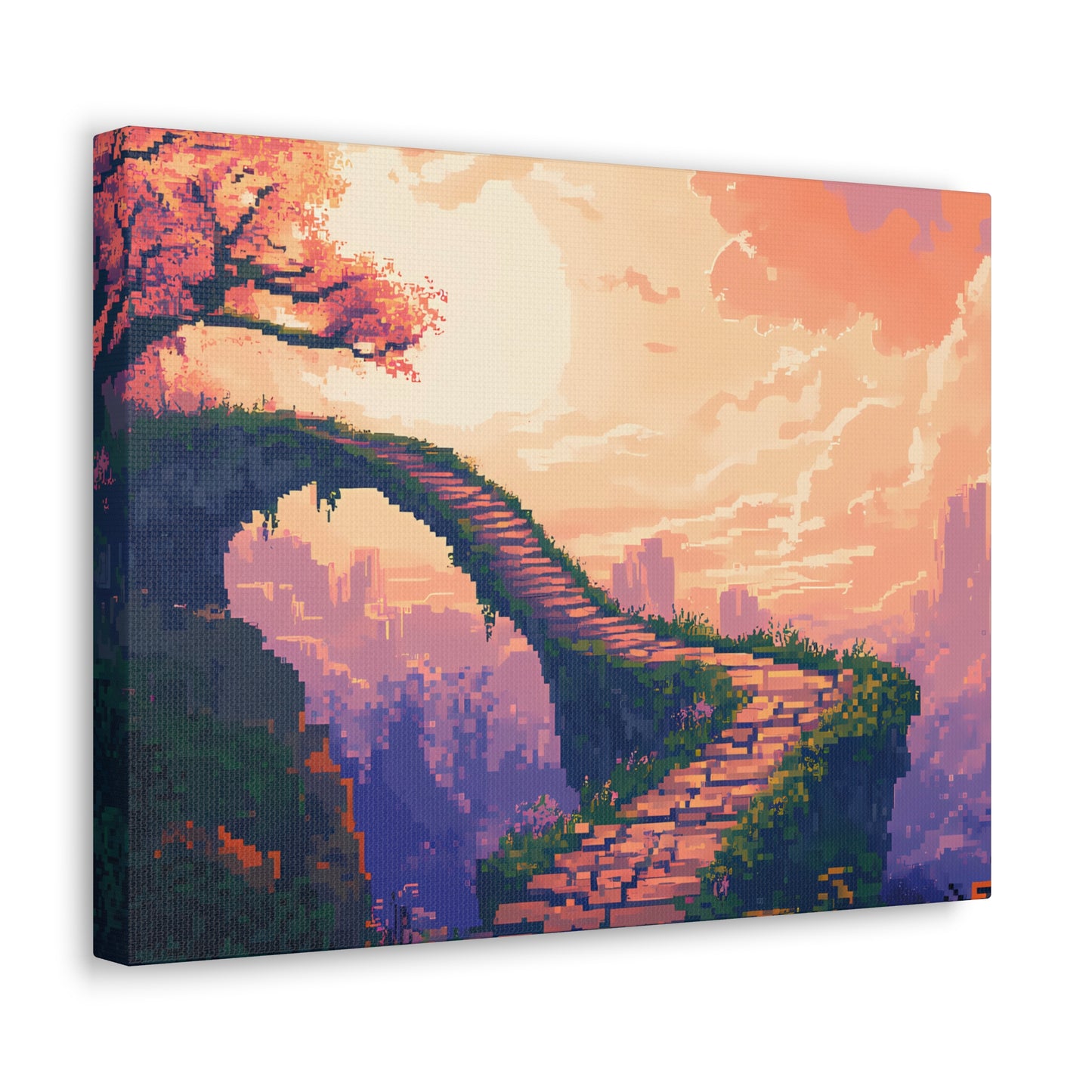 Aecian Road - Anime Pixel Art Canvas Print