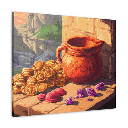 Riches of the Keep - Anime Pixel Art Canvas Print