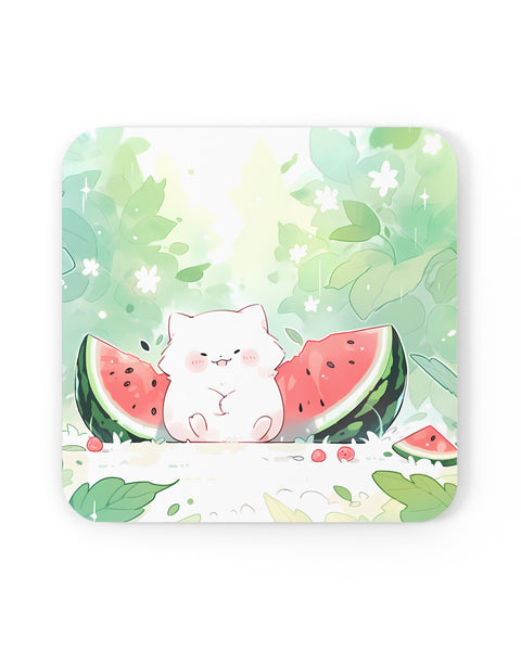 Watermelon Thief - Anime Style Cute Coaster Set