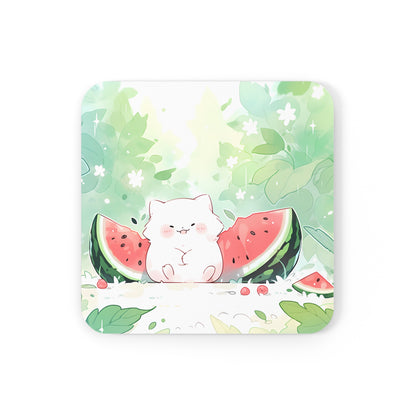 Watermelon Thief - Anime Style Cute Coaster Set