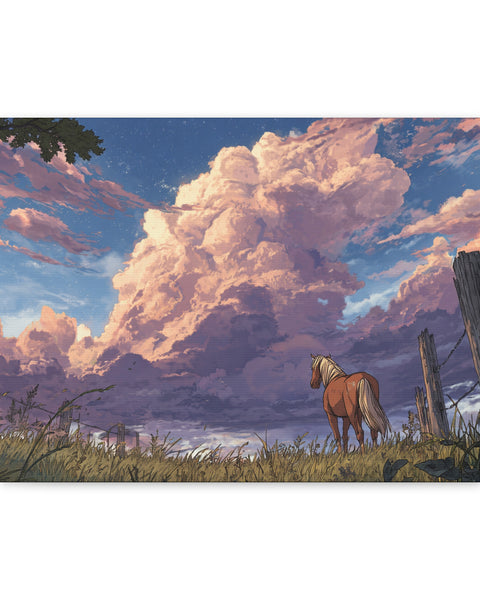 Freedom Longing - Anime Canvas Horse Print