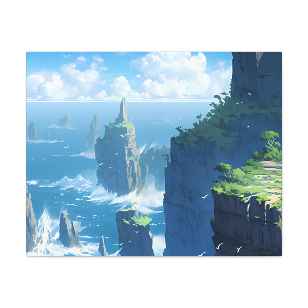 Sea Cliffs - Anime Canvas Print Fantasy Decor
