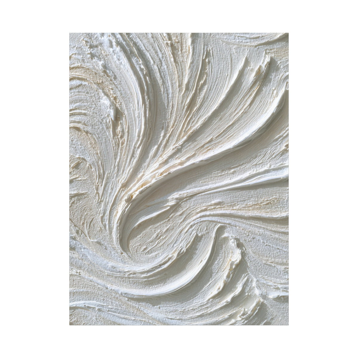 Whipped Waves - Abstract Textured White Wall Art