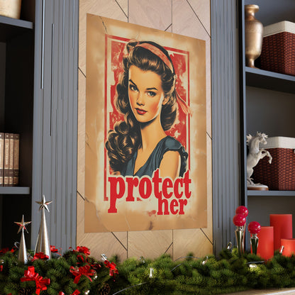 Protect Her - Innocent Hearts Vintage Poster