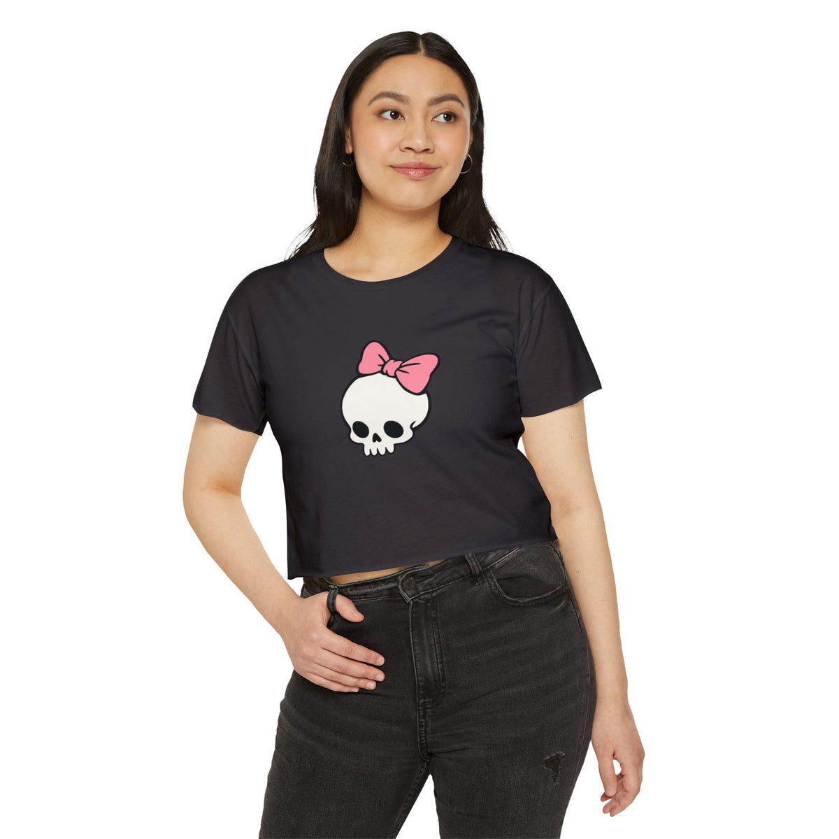 Literally Just a Skull - Pastel Goth Boxy Crop Tee