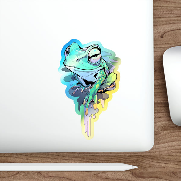 Sly Grin - Holographic Frog Sticker