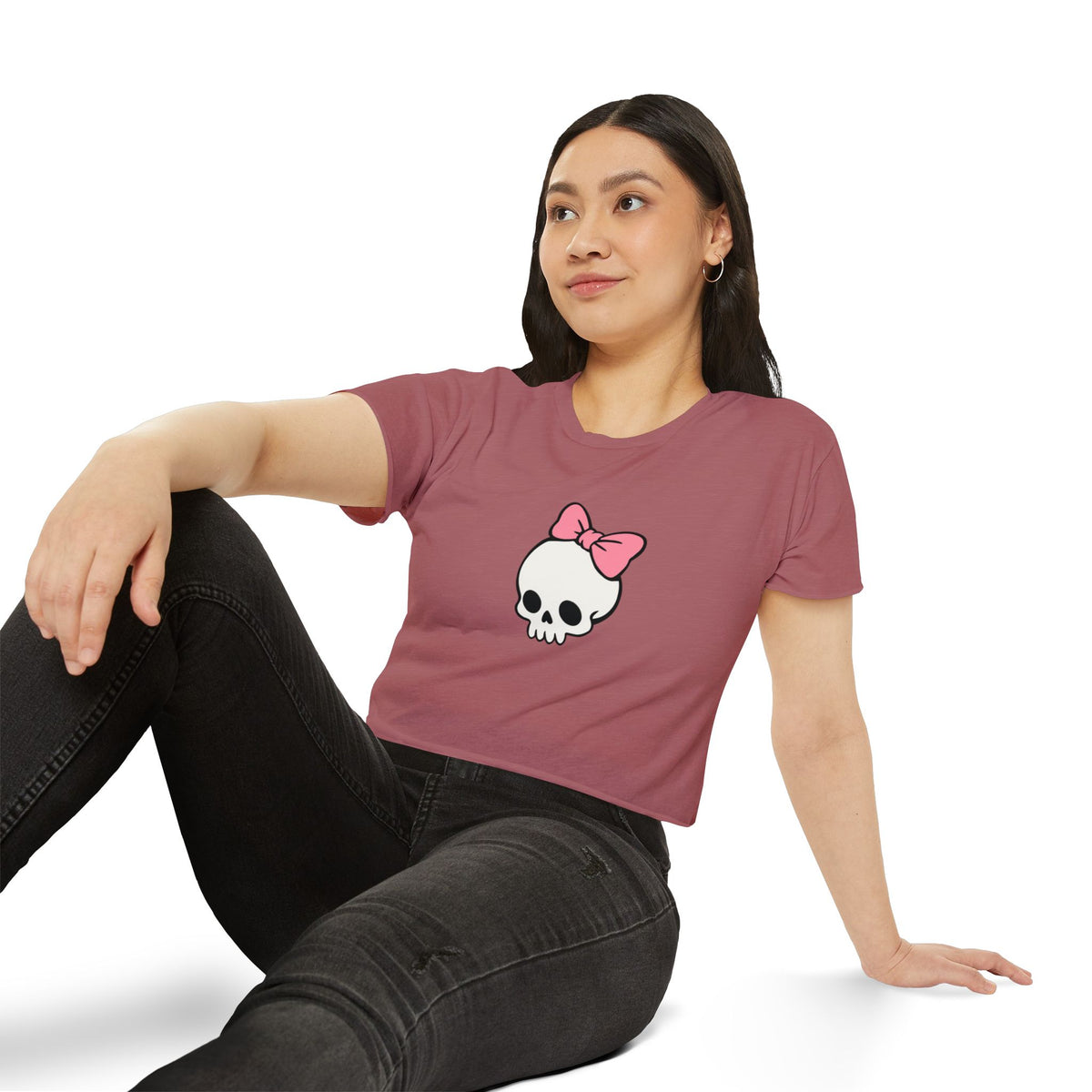 Literally Just a Skull - Pastel Goth Boxy Crop Tee