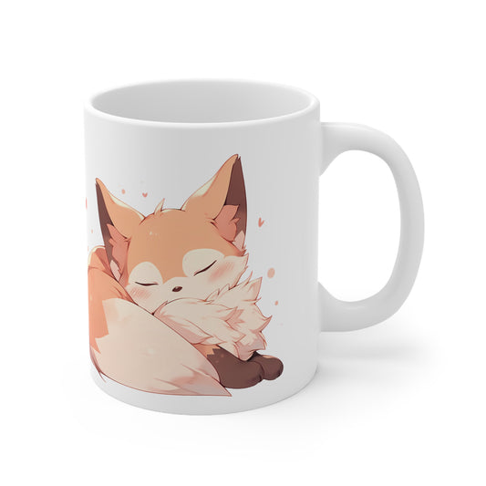 Sleepy Fox - Cute Anime Mug