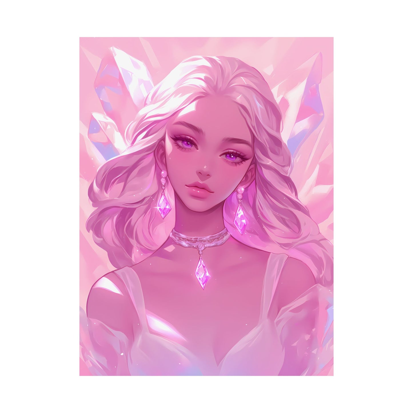 Crystal Frenzy - Pink Anime Girl Poster