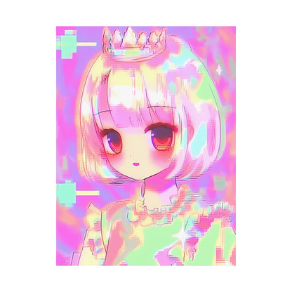 Digital Royalty - Glitch Art Anime Poster