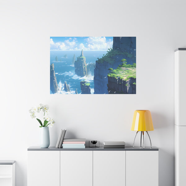 Sea Cliffs - Anime Canvas Print Fantasy Decor