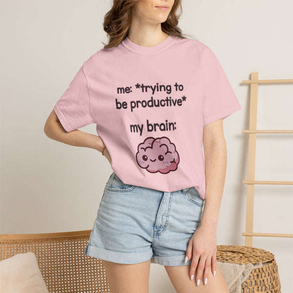 Trying to be Productive - Kawaii Brain Anime T-Shirt