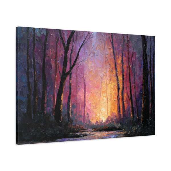 First Light - Textured Forest Wall Art