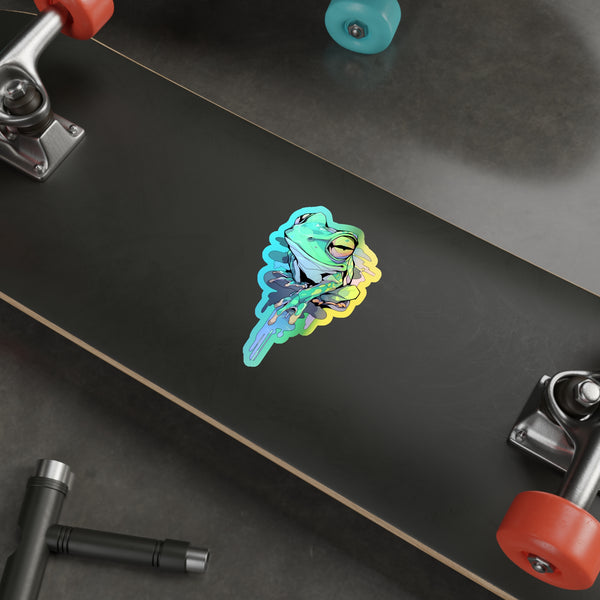 Sly Grin - Holographic Frog Sticker