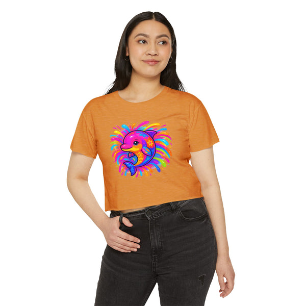 Painted Dolphin Summer Crop Top Tee
