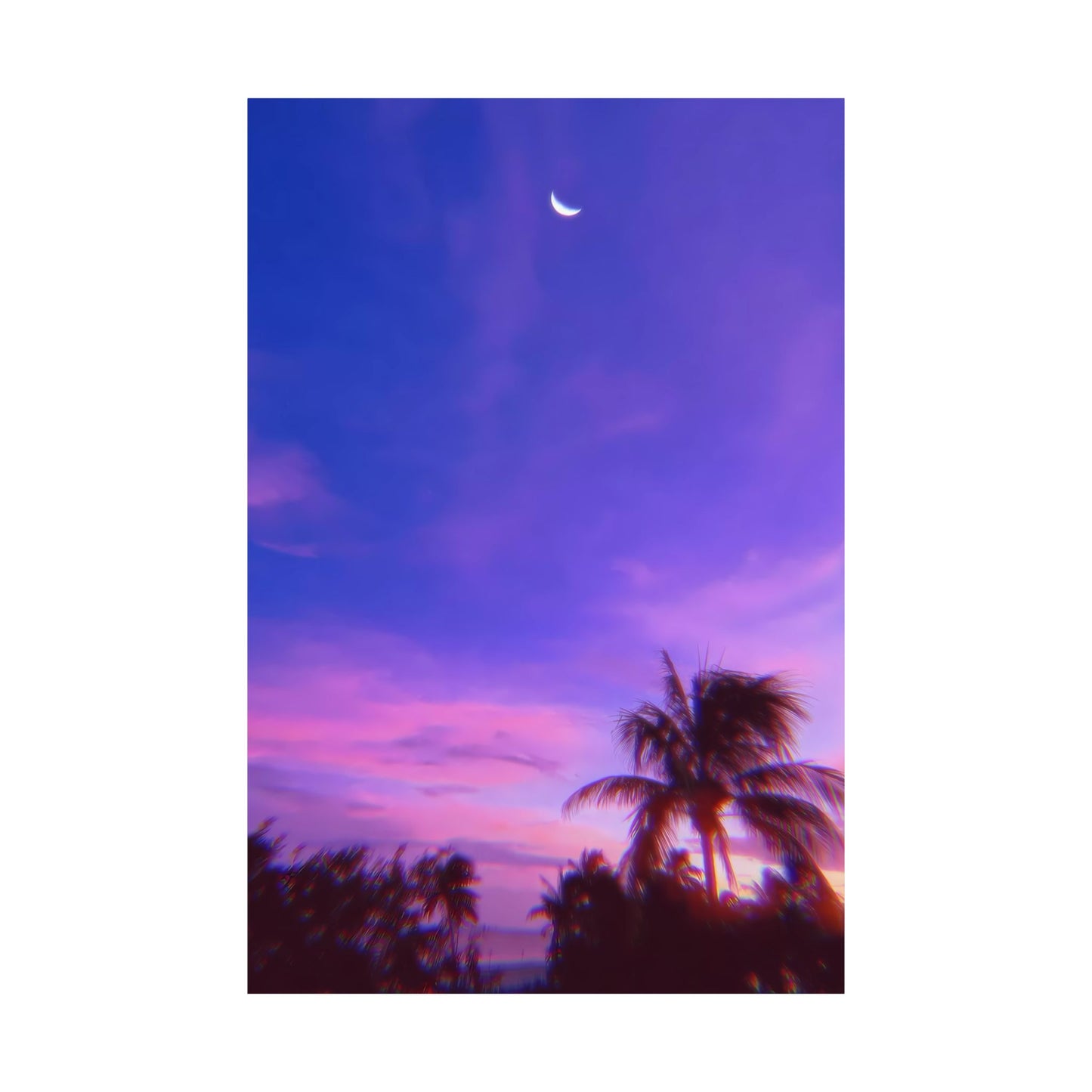 TROPICAL GLITCH - Aesthetic Purple Poster