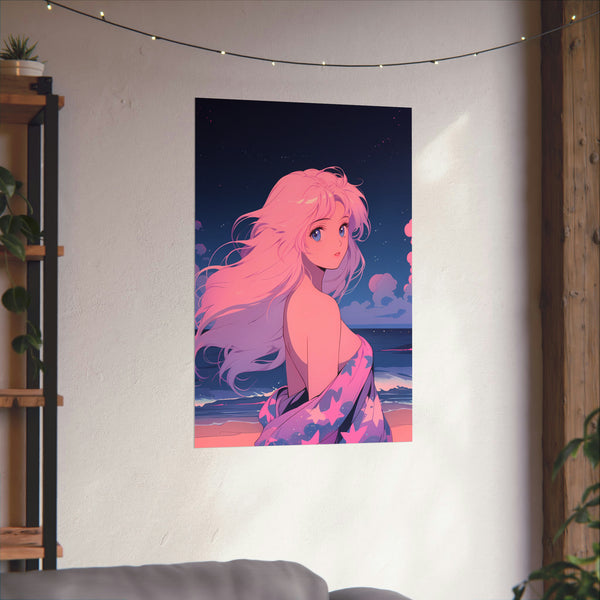 Secrets Under Stars - Retro Anime Poster