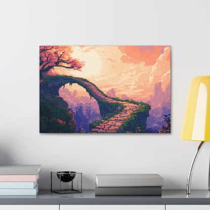 Aecian Road - Anime Pixel Art Canvas Print