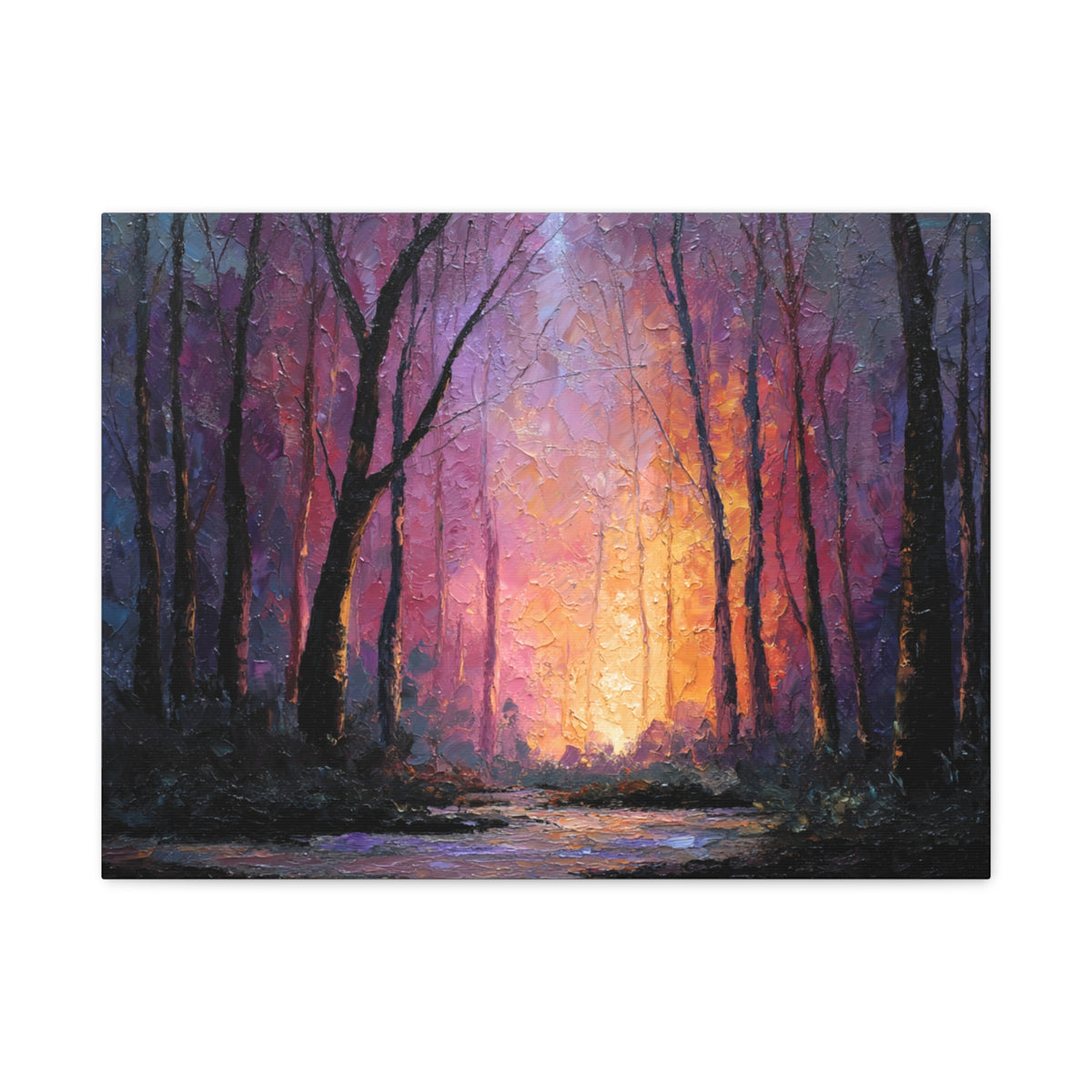 First Light - Textured Forest Wall Art