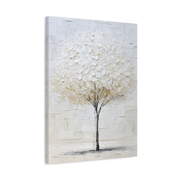Momentary Flowering  - Textured White Tree Wall Art