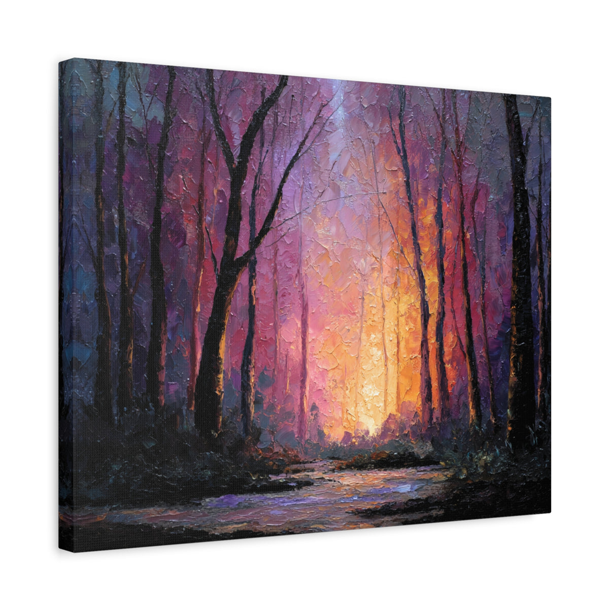 First Light - Textured Forest Wall Art