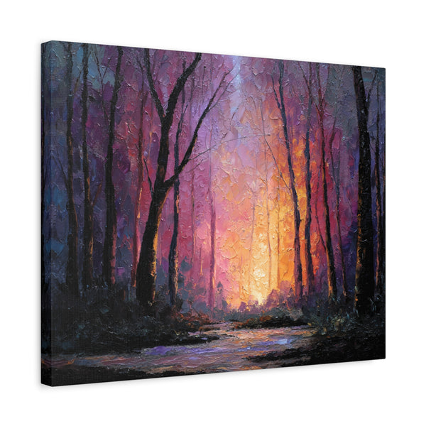 First Light - Textured Forest Wall Art