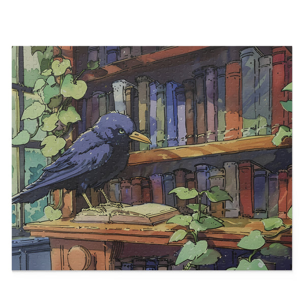 Curious Student - Anime Crow Jigsaw Puzzle