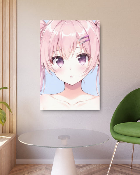 Bare Beauty - Pastel Anime Girl Metal Poster