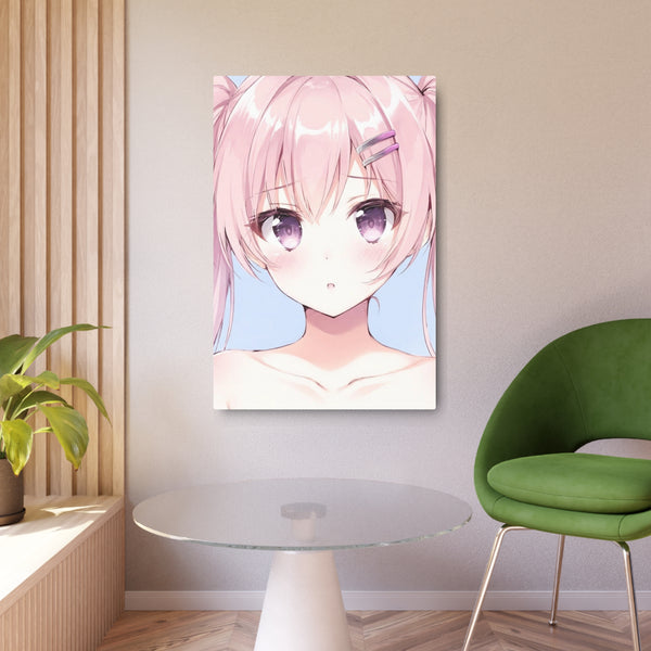 Bare Beauty - Pastel Anime Girl Metal Poster