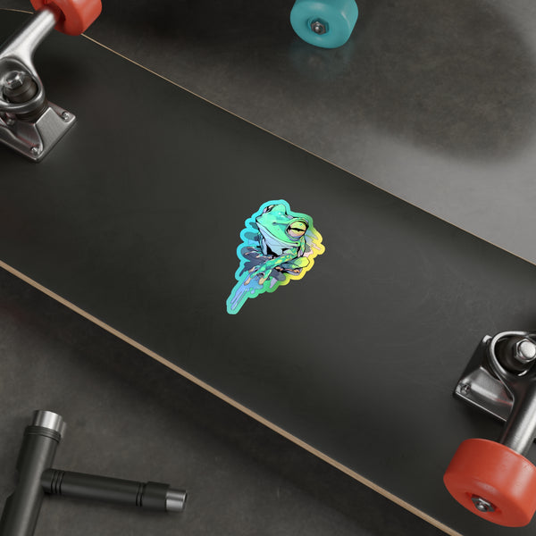 Sly Grin - Holographic Frog Sticker