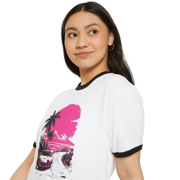 Tropical Highway Vintage Pink Vaporwave T-Shirt