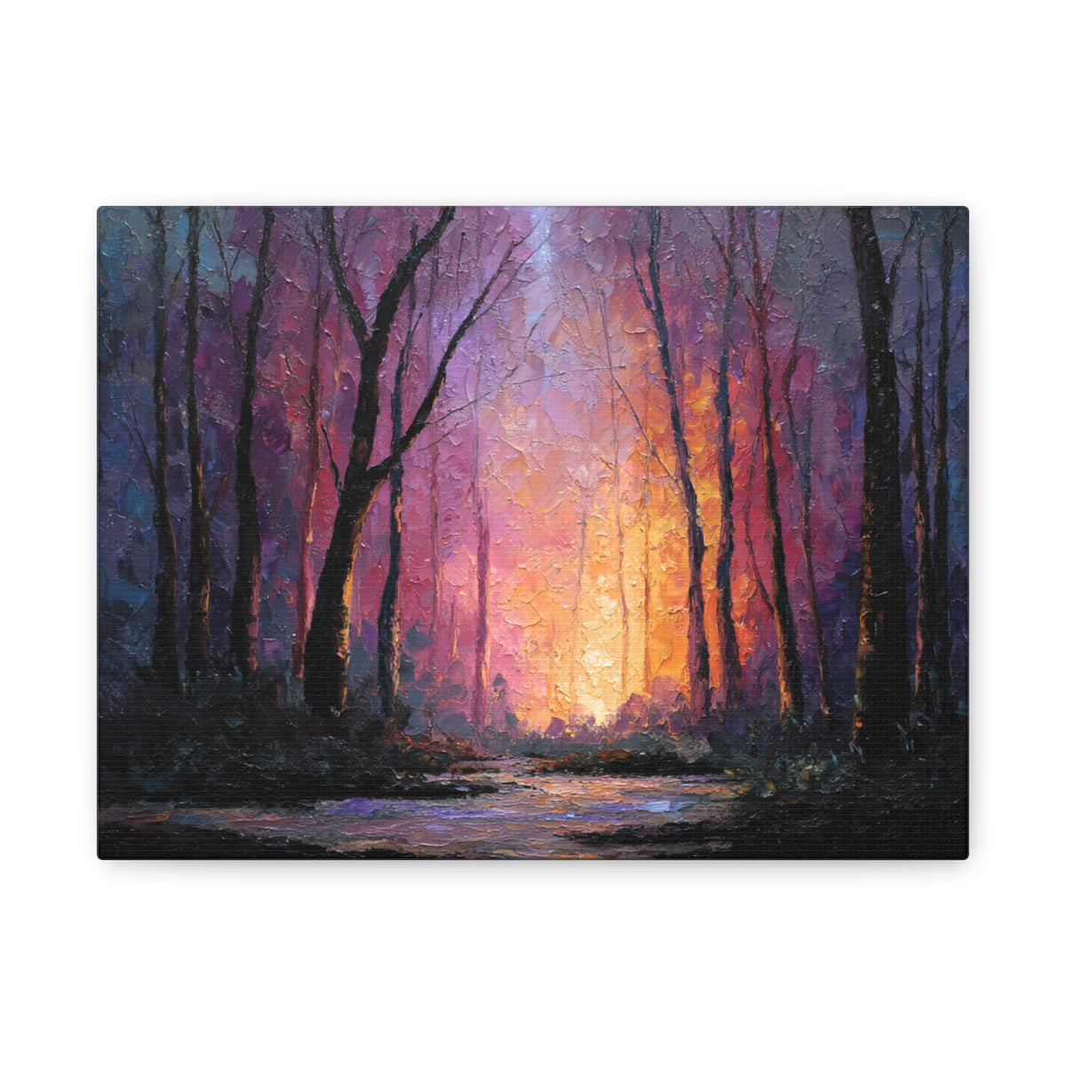 First Light - Textured Forest Wall Art
